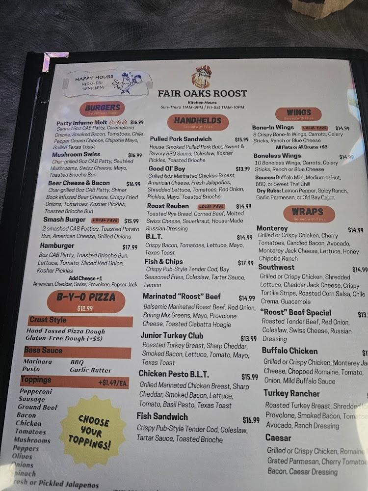 Fair Oaks Roost Menu image 4